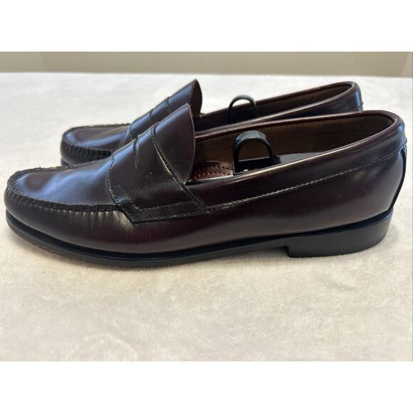 G.H. Bass Weejuns Men’s Size 10 D Burgundy Leather Loafers Slip On Dress Shoes - Picture 5 of 9